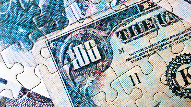 us dollor money puzzle abstract view